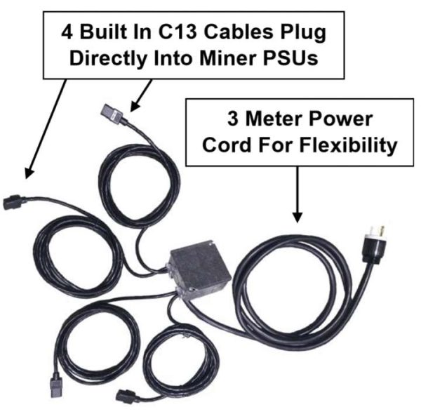 240V PDU 30A Cryptocurrency Mining PDU W/ C13 Cables